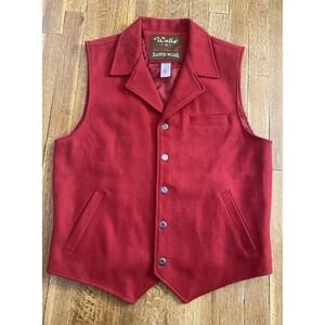 VTG Walls Ranch Wear Wool Blend Button-Up Vest Mens Size M (38-40) Red